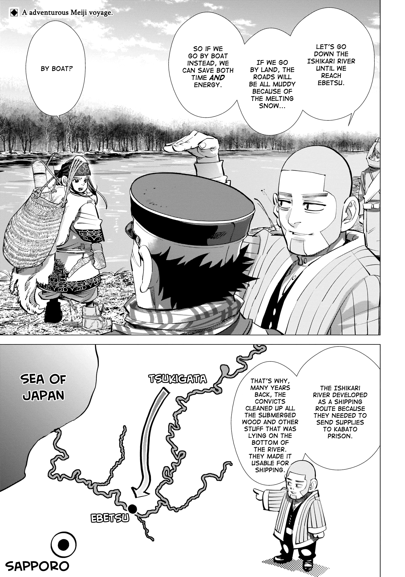 Golden Kamui Chapter 234 page 2 - Chapter 234: Steamboat