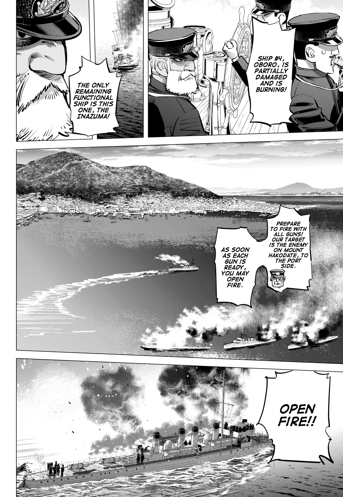 Golden Kamui Chapter 292 page 4 - Chapter 292: The Naval Battle of Hakodate Bay