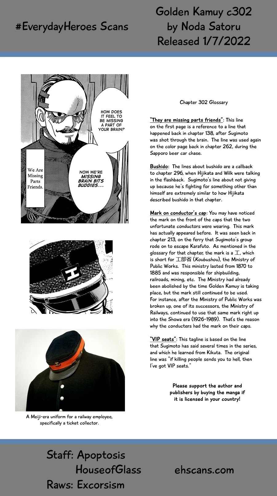 Golden Kamui Chapter 302 page 19 - Chapter 302: Mayhem on the Train