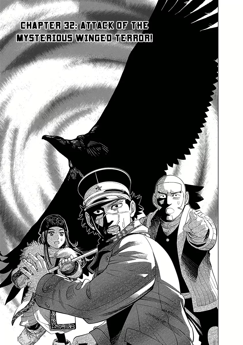 Golden Kamui Chapter 32 page 1 - Chapter 32: Attack of the Mysterious Winged Terror!