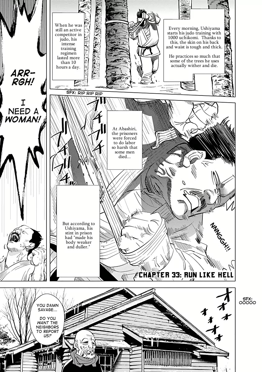 Golden Kamui Chapter 33 page 1 - Chapter 33: Run Like Hell