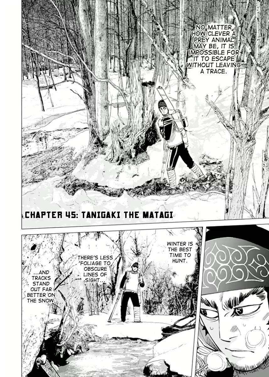 Golden Kamui Chapter 45 page 1 - Chapter 45: Tanigaki the Matagi