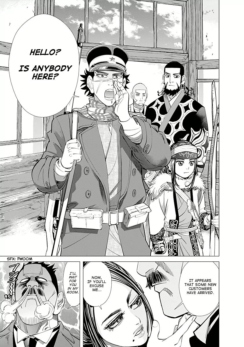 Golden Kamui Chapter 51 page 9 - Chapter 51: Everybody's Staying at the Murder Hotel!!