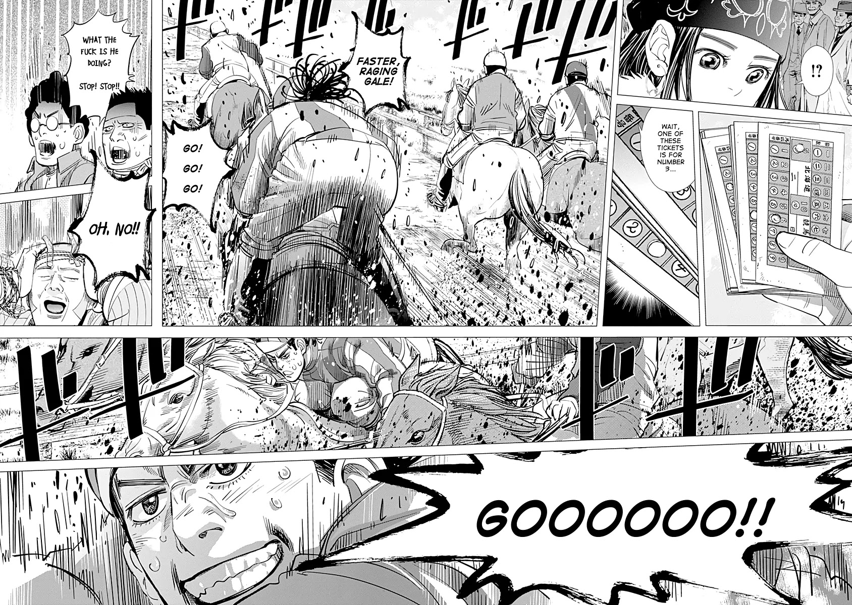 Golden Kamui Chapter 62 page 14 - Chapter 62: Kiroranke, Substitute Jockey