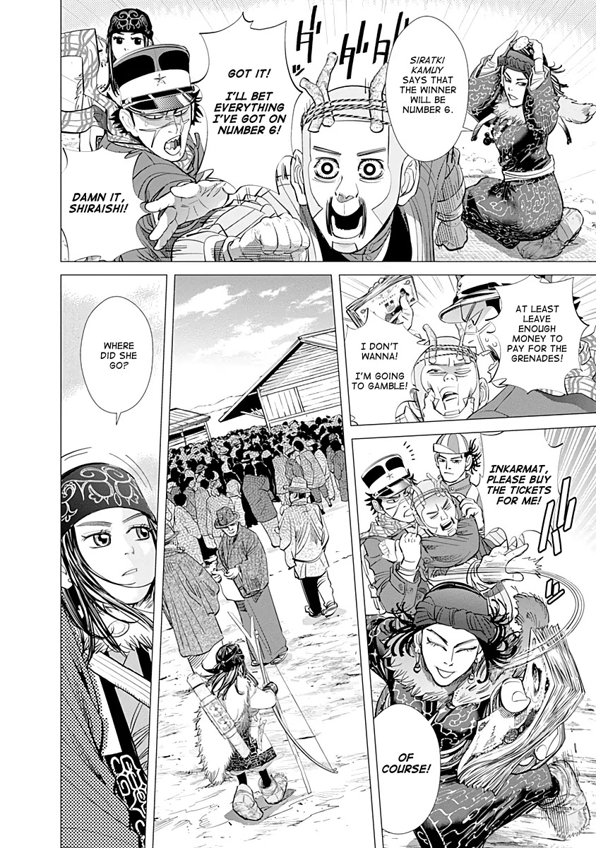 Golden Kamui Chapter 62 page 4 - Chapter 62: Kiroranke, Substitute Jockey
