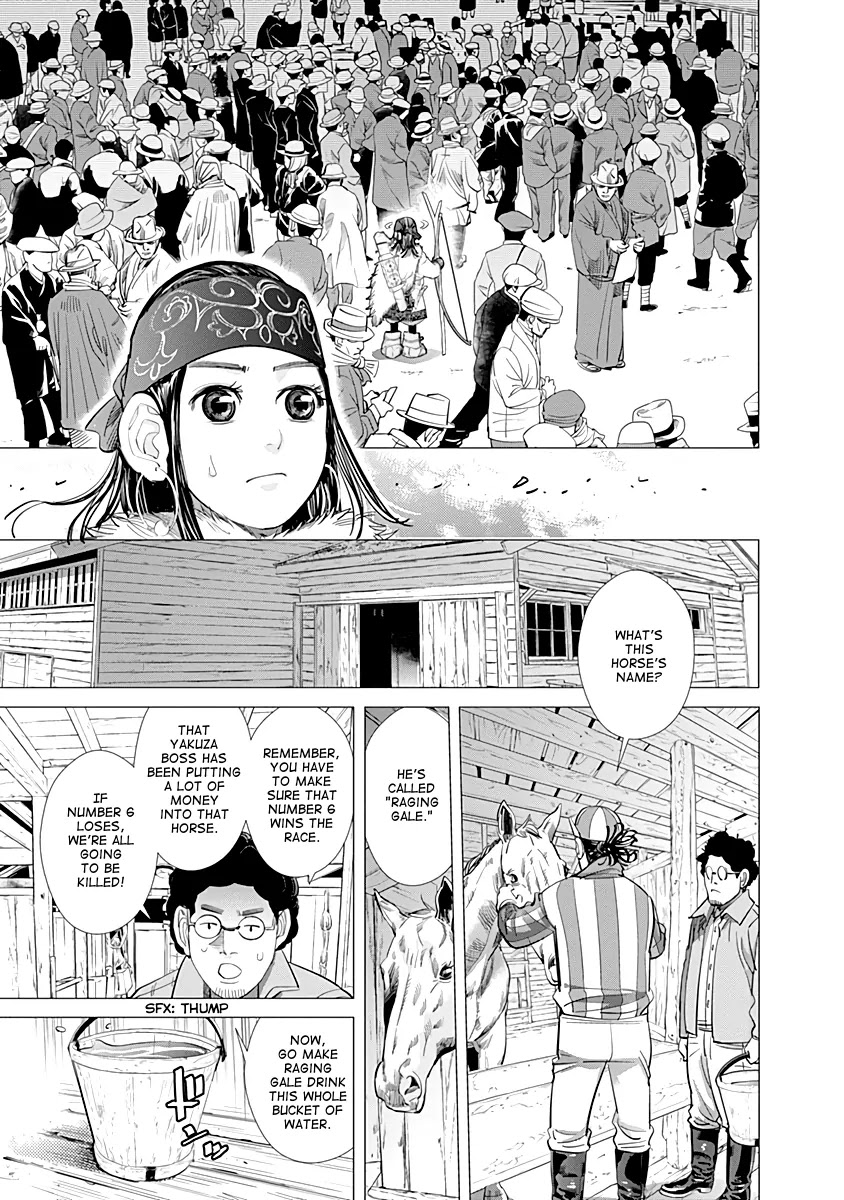Golden Kamui Chapter 62 page 8 - Chapter 62: Kiroranke, Substitute Jockey