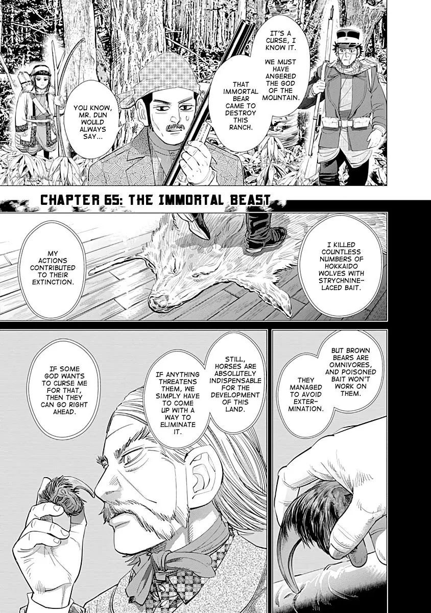 Golden Kamui Chapter 65 page 1 - Chapter 65: The Immortal Beast