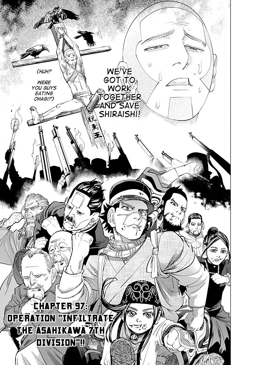 Golden Kamui Chapter 97 page 1 - Chapter 97: Operation "Infiltrate the Asahikawa 7th Division"!!