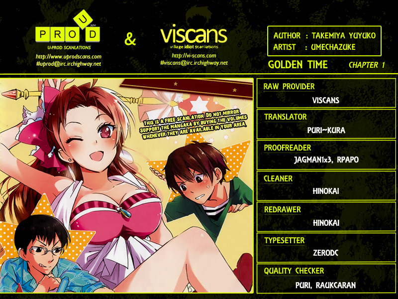Golden Time (Umechazuke) Chapter 1 page 1 - Chapter 1: In the Hand of Fate, Roses