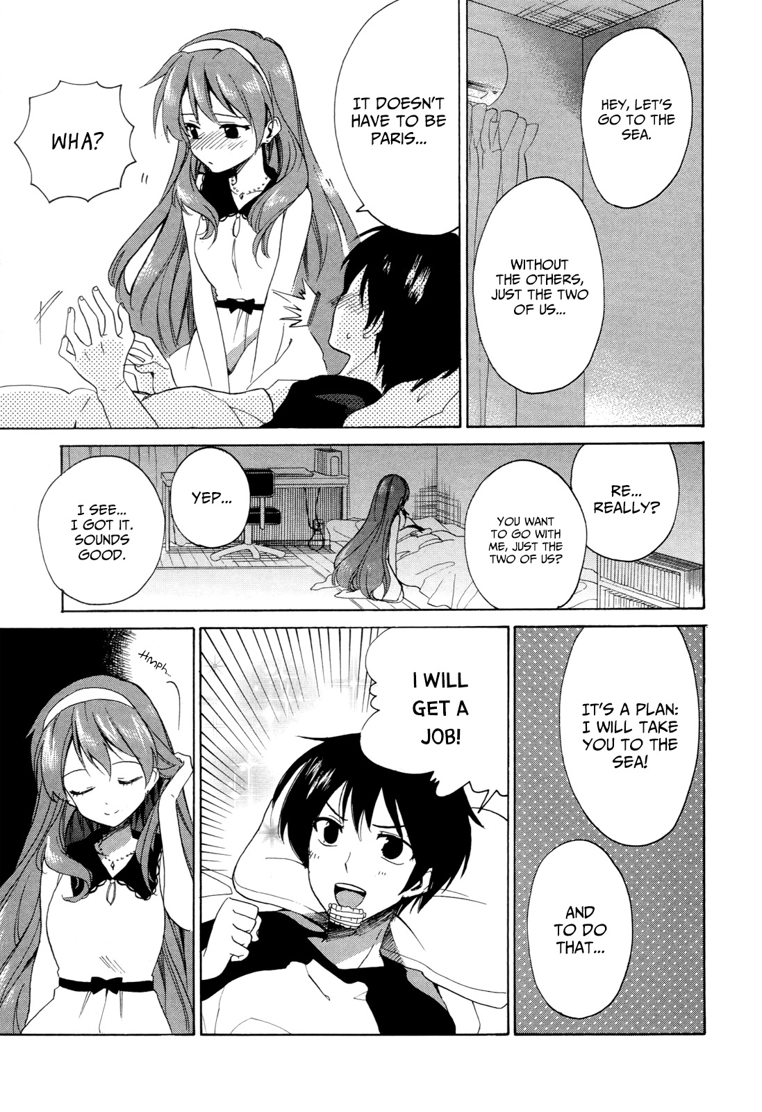 Golden Time (Umechazuke) Chapter 30 page 12 - Chapter 30: "Oh~ I'm Tired~ I'm at my limits~" There's a spot for that, right~?