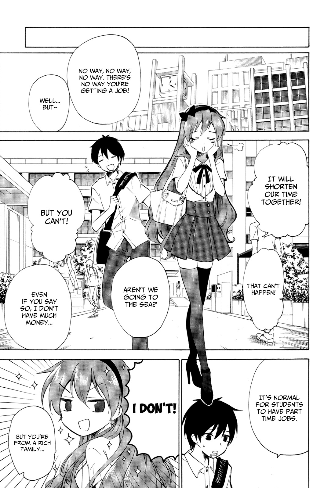 Golden Time (Umechazuke) Chapter 30 page 14 - Chapter 30: "Oh~ I'm Tired~ I'm at my limits~" There's a spot for that, right~?