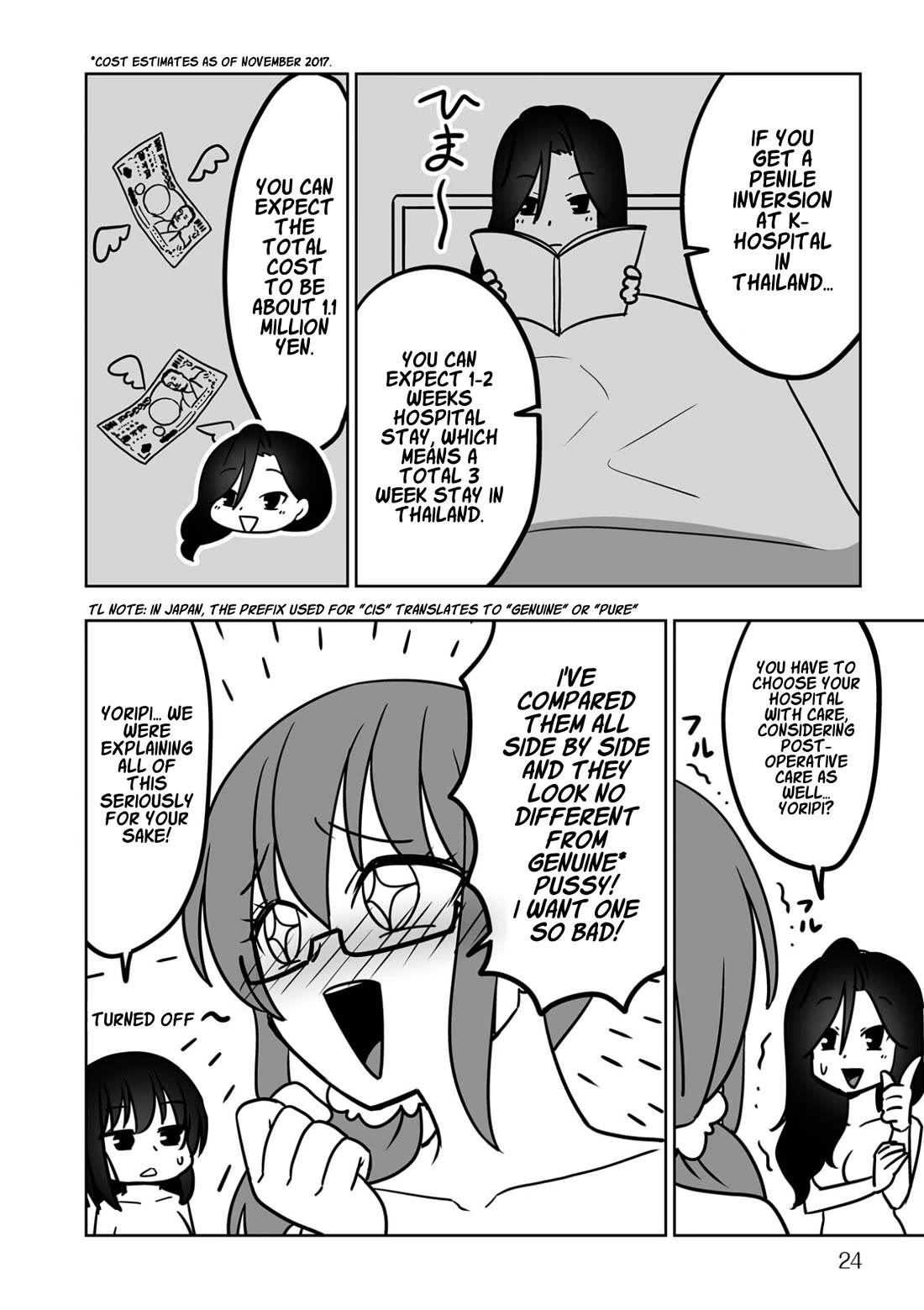 Goodbye Chinchin Welcome Manman (I Wanted to Be an Office Lady so I Had SRS) Chapter 1 page 15 - Chapter 1: How to Get a Sex Change (Girls' Night at the Love Hotel)