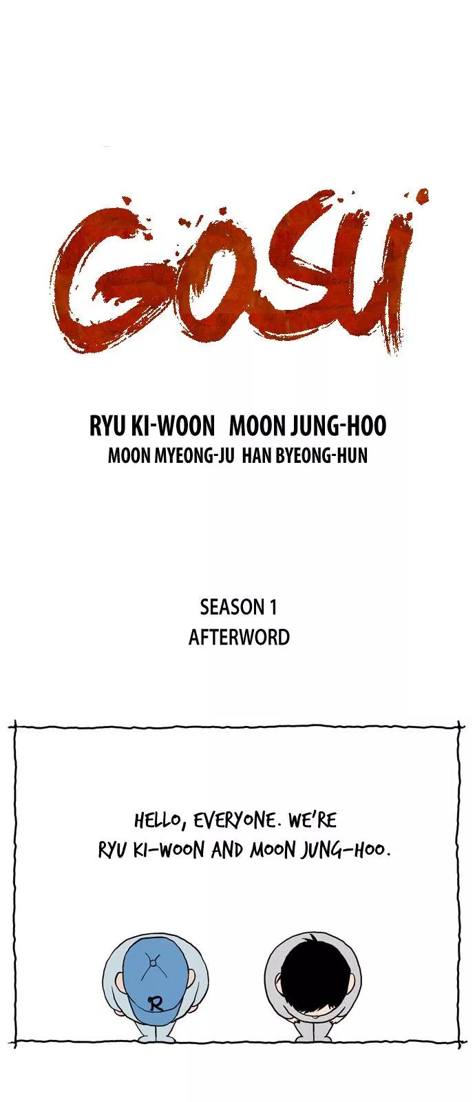 Gosu Chapter 86.5 page 2 - Chapter 86.5: Season 1 Afterword