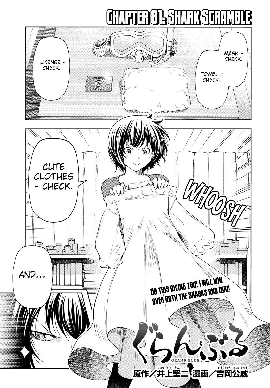 Grand Blue Chapter 81 page 1 - Chapter 81: Shark Scramble