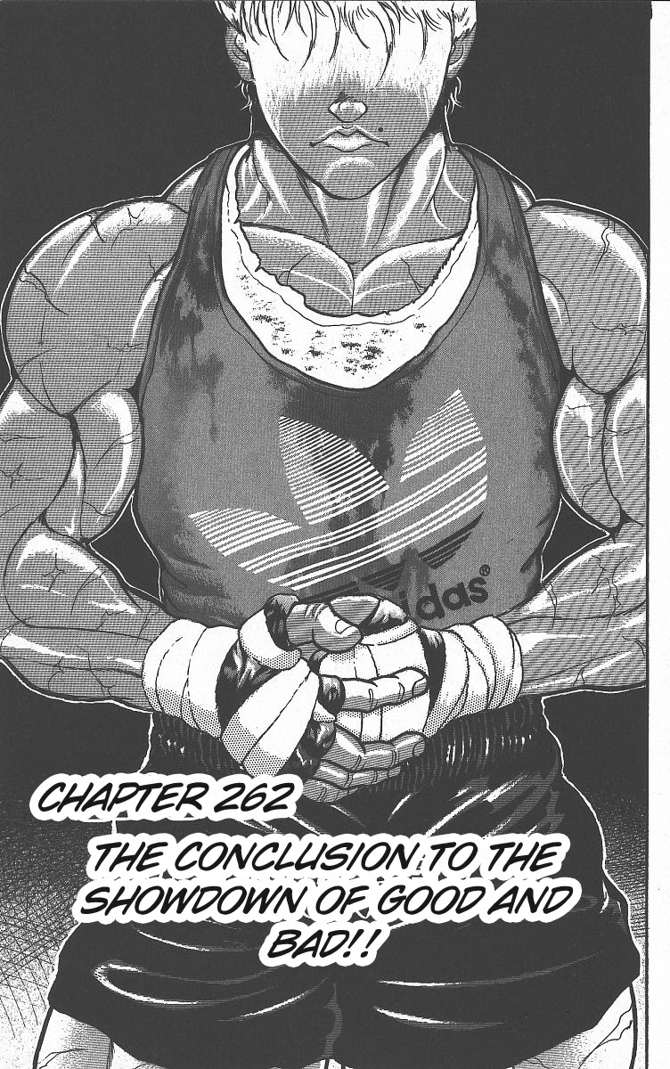 Grappler Baki Chapter 262 page 1 - Chapter 262: The Conclusion to the Showdown of Good and Bad
