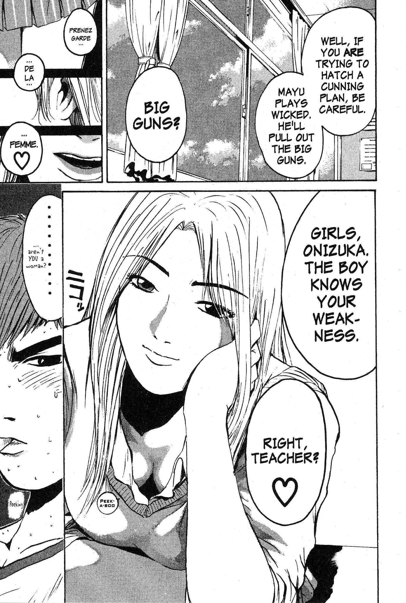 Great Teacher Onizuka Chapter 116 page 15 - Chapter 116: Cuties, Crap, and the Secret Stash