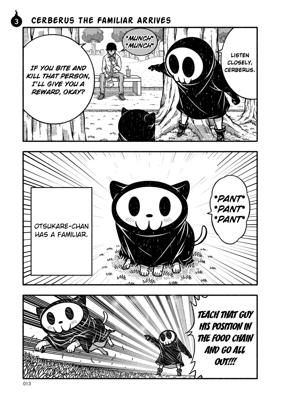 Grim Reaper Apprentice! Otsukare Chan Chapter 3 page 1 - Chapter 3: Cerberus The Familiar Arrives