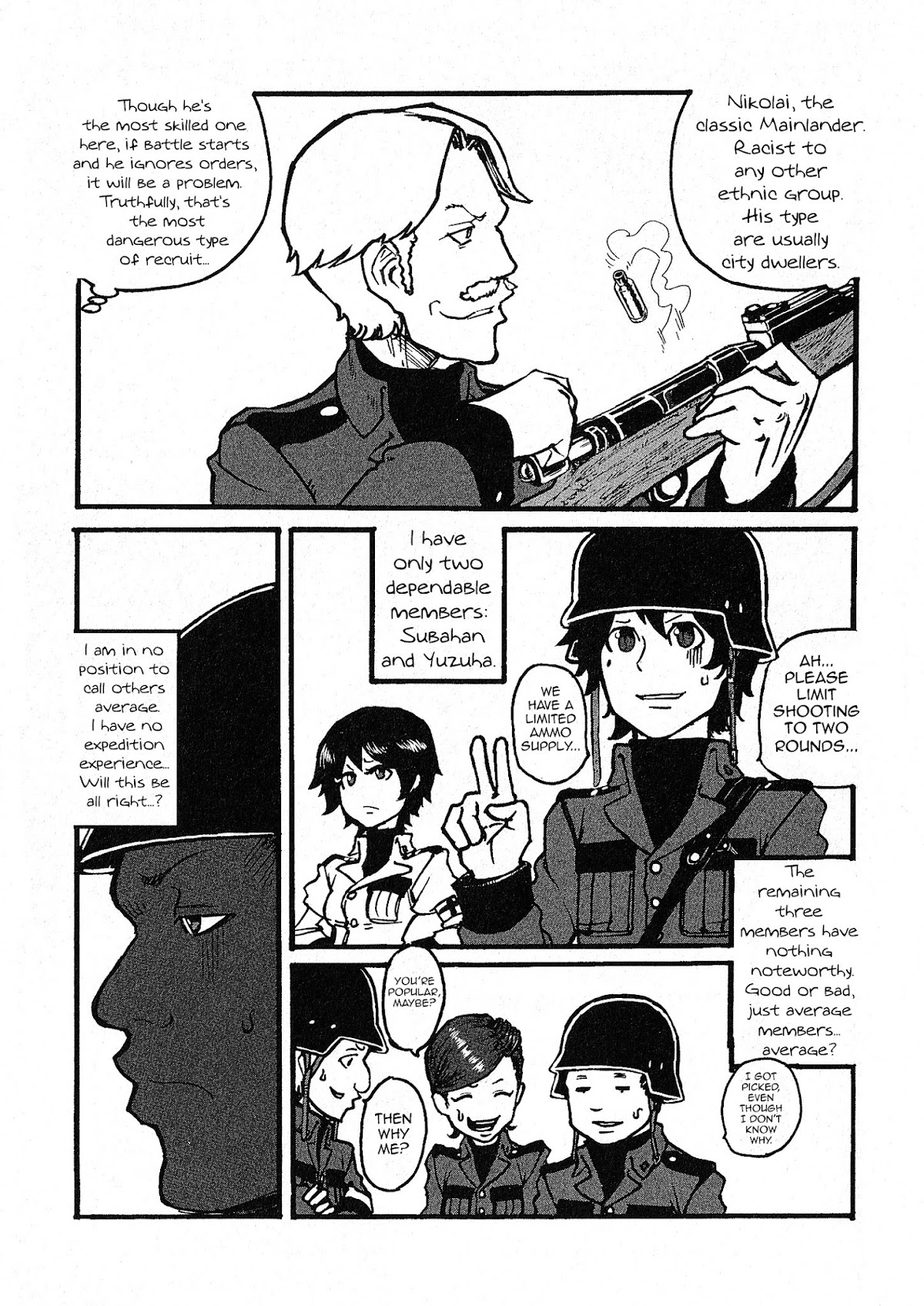 Groundless - Sekigan no Sogekihei Chapter 3 page 10 - Chapter 3 : One can't turn into a useful soldier in just 3 days + Volume 1 extras
