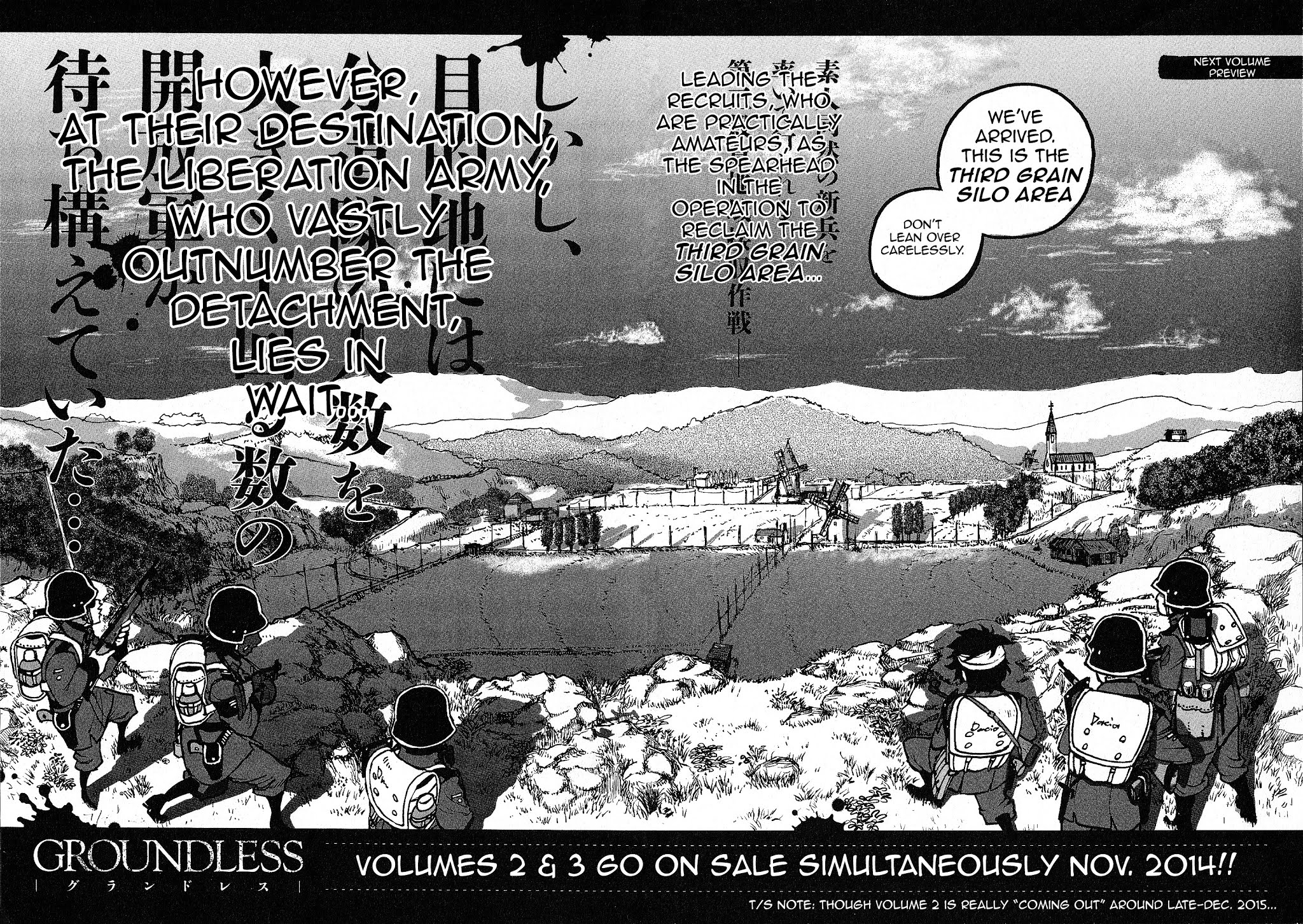 Groundless - Sekigan no Sogekihei Chapter 3 page 24 - Chapter 3 : One can't turn into a useful soldier in just 3 days + Volume 1 extras