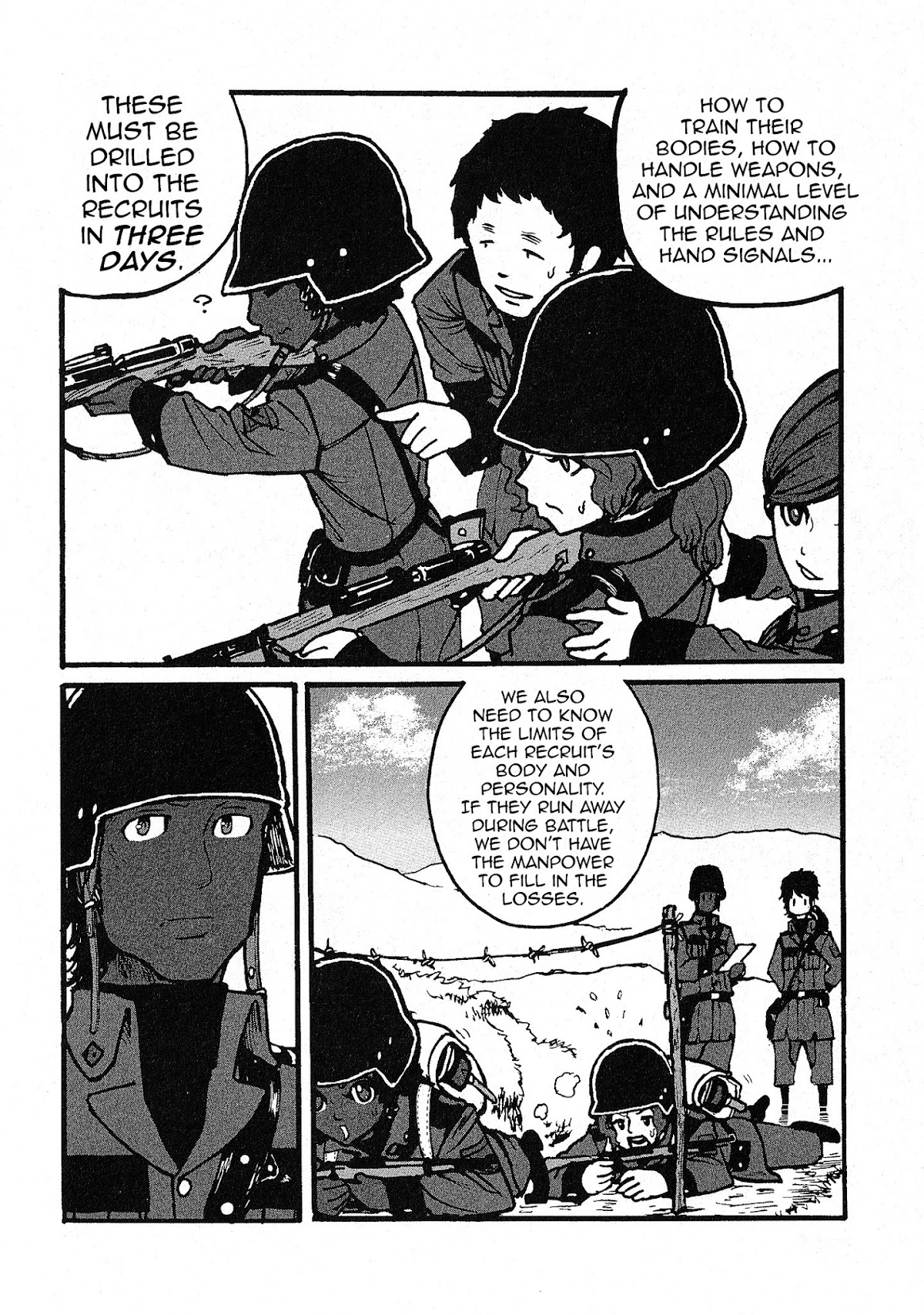 Groundless - Sekigan no Sogekihei Chapter 3 page 7 - Chapter 3 : One can't turn into a useful soldier in just 3 days + Volume 1 extras