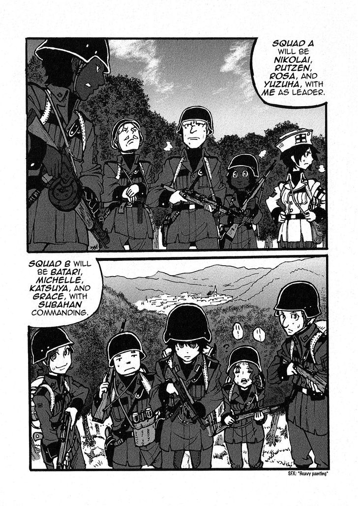 Groundless - Sekigan no Sogekihei Chapter 4.2 page 14 - Chapter 4 v2 : Separated squad