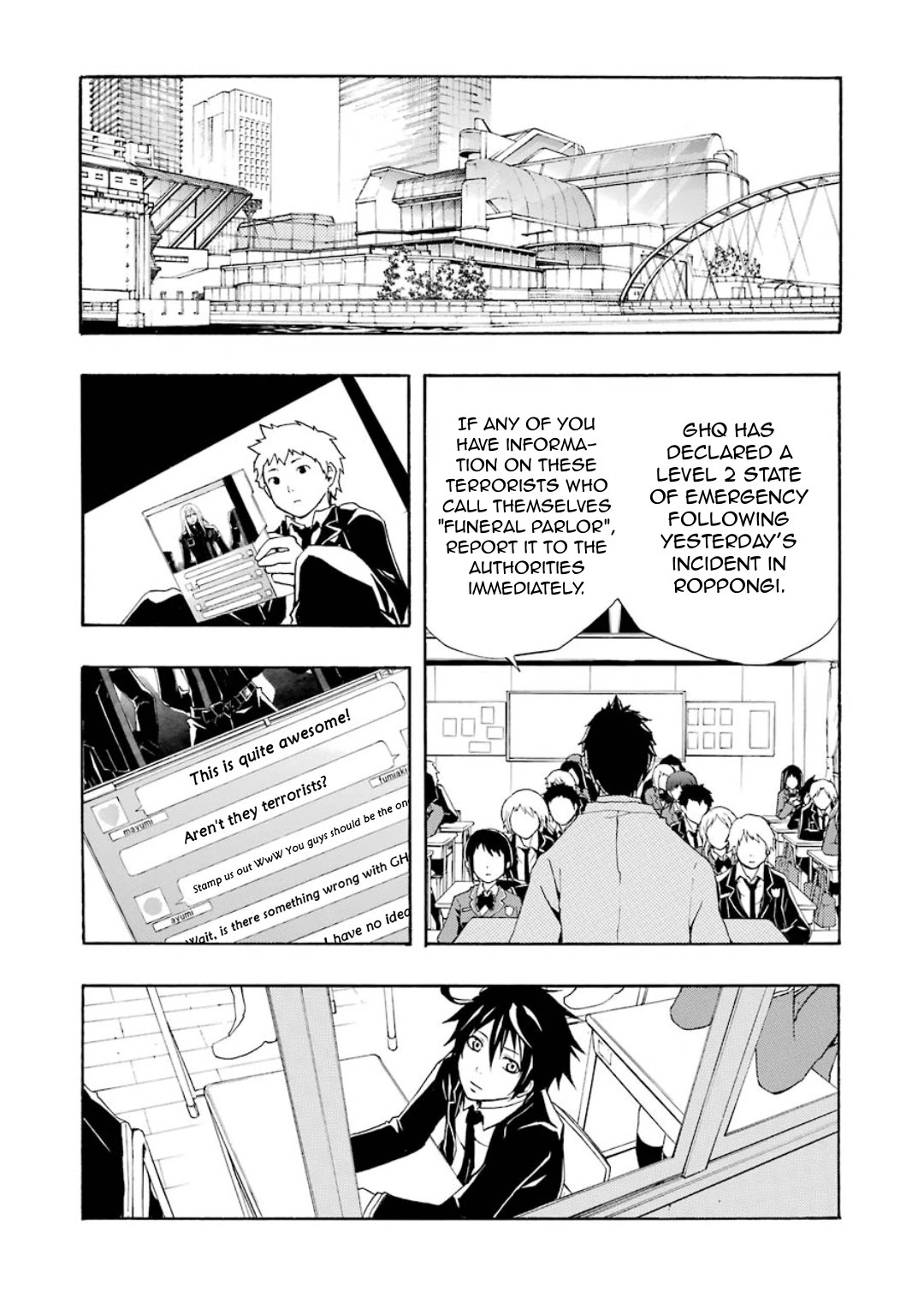 Guilty Crown Chapter 5 page 14 - Chapter 5: Erosion - School mate