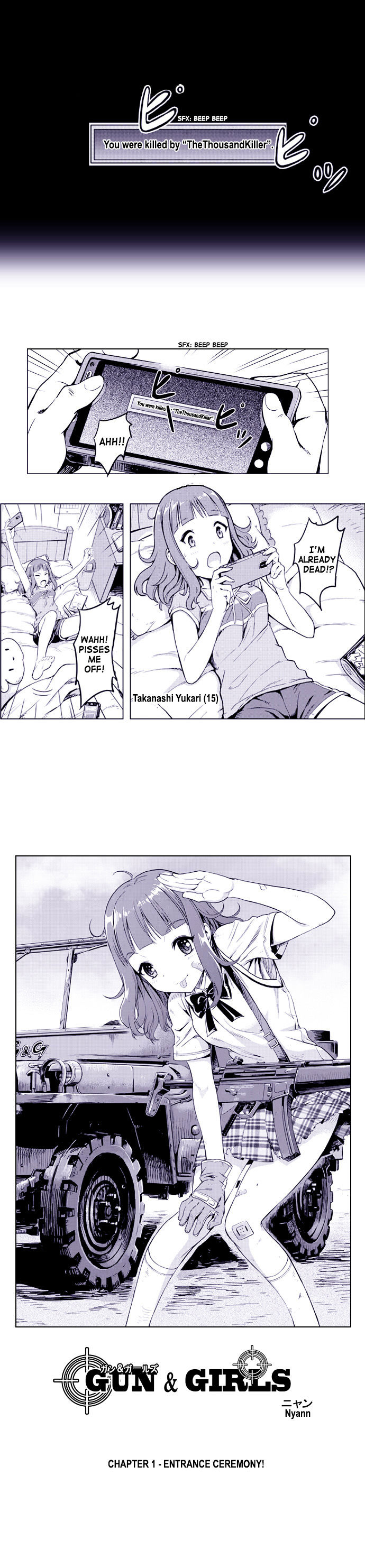 Gun & Girls Chapter 1 page 1 - Chapter 1 : Entrance Ceremony!