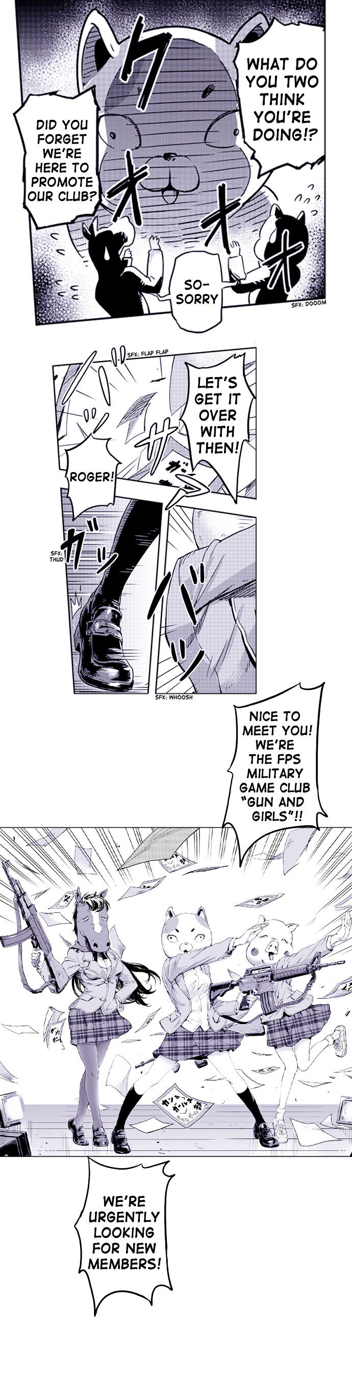 Gun & Girls Chapter 2 page 3 - Chapter 2 : Meet the Gun & Girls club!