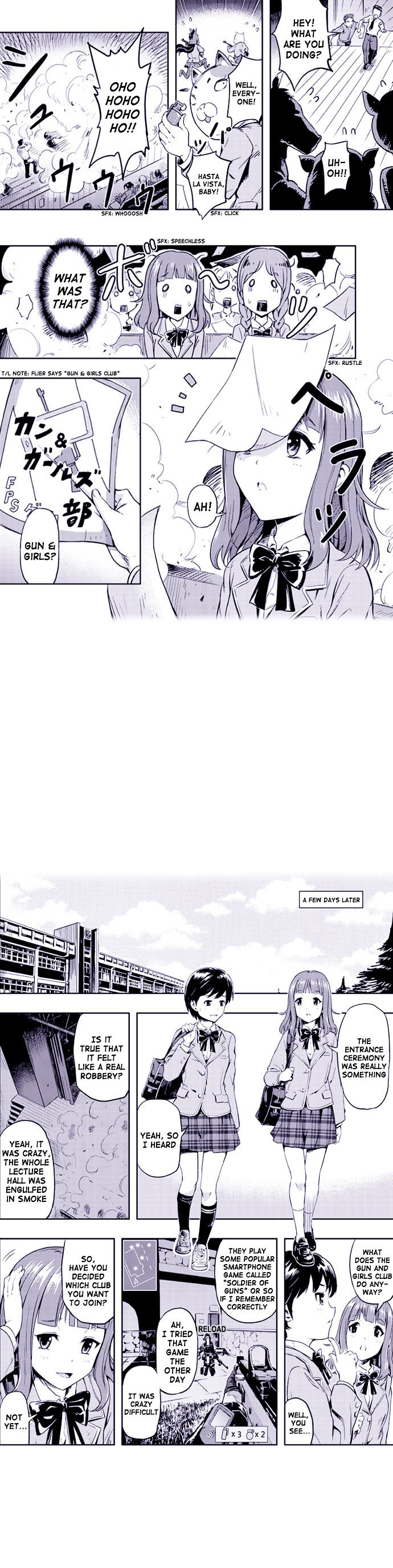 Gun & Girls Chapter 2 page 4 - Chapter 2 : Meet the Gun & Girls club!