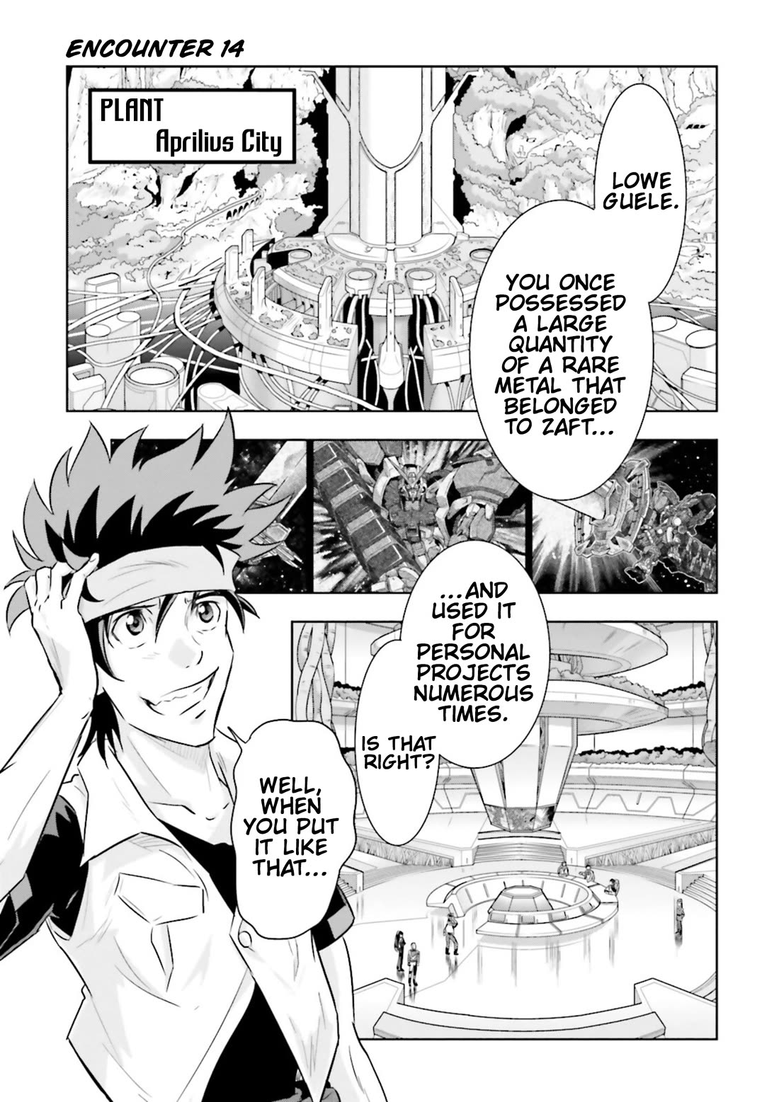 Gundam Seed Astray - Tenkuu no Seijo Chapter 14 page 1 - Chapter 14: Encounter 14: The Fate of the Rare Metal