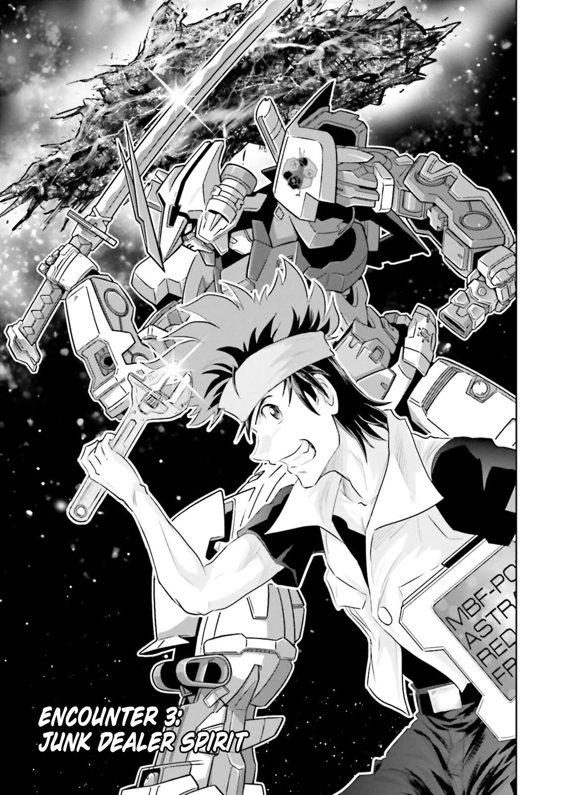 Gundam Seed Astray - Tenkuu no Seijo Chapter 3 page 1 - Chapter 3: Encounter 3: Junk Dealer Spirit