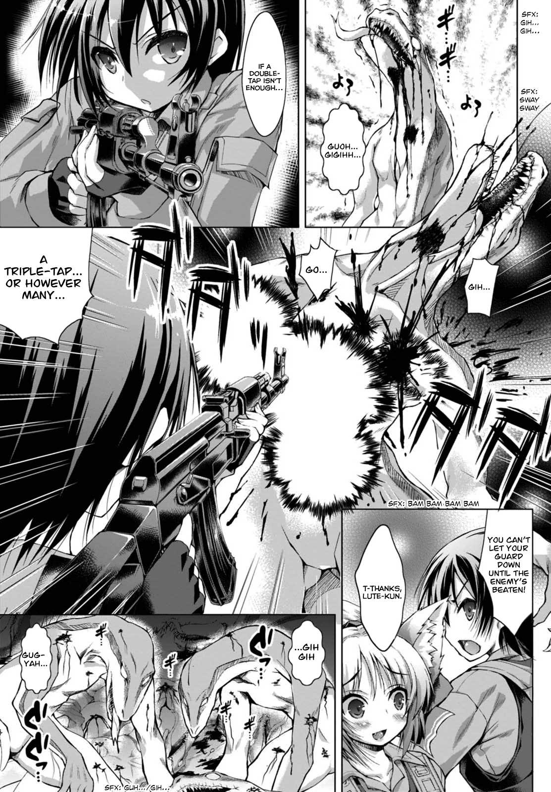 Gunota ga Mahou Sekai ni Tensei Shitara, Gendai Heiki de Guntai Harem o Tsukucchaimashita!? Chapter 1 page 13 - Chapter 1