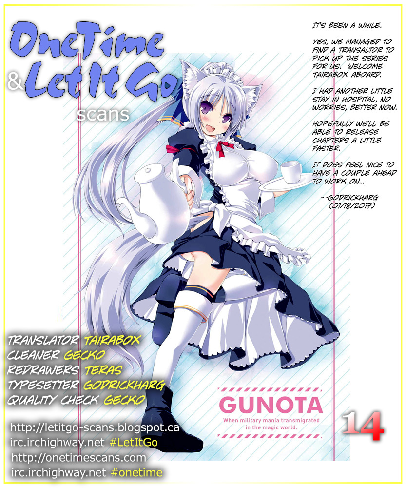 Gunota ga Mahou Sekai ni Tensei Shitara, Gendai Heiki de Guntai Harem o Tsukucchaimashita!? Chapter 14 page 2 - Chapter 14