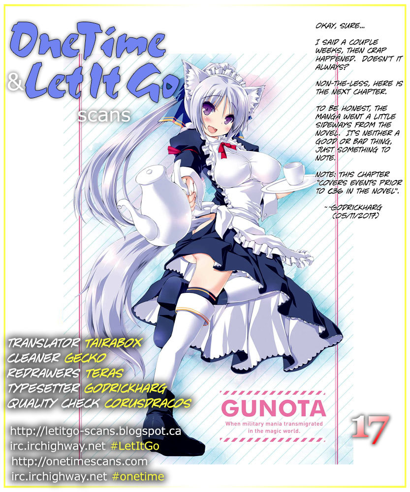 Gunota ga Mahou Sekai ni Tensei Shitara, Gendai Heiki de Guntai Harem o Tsukucchaimashita!? Chapter 17 page 1 - Chapter 17