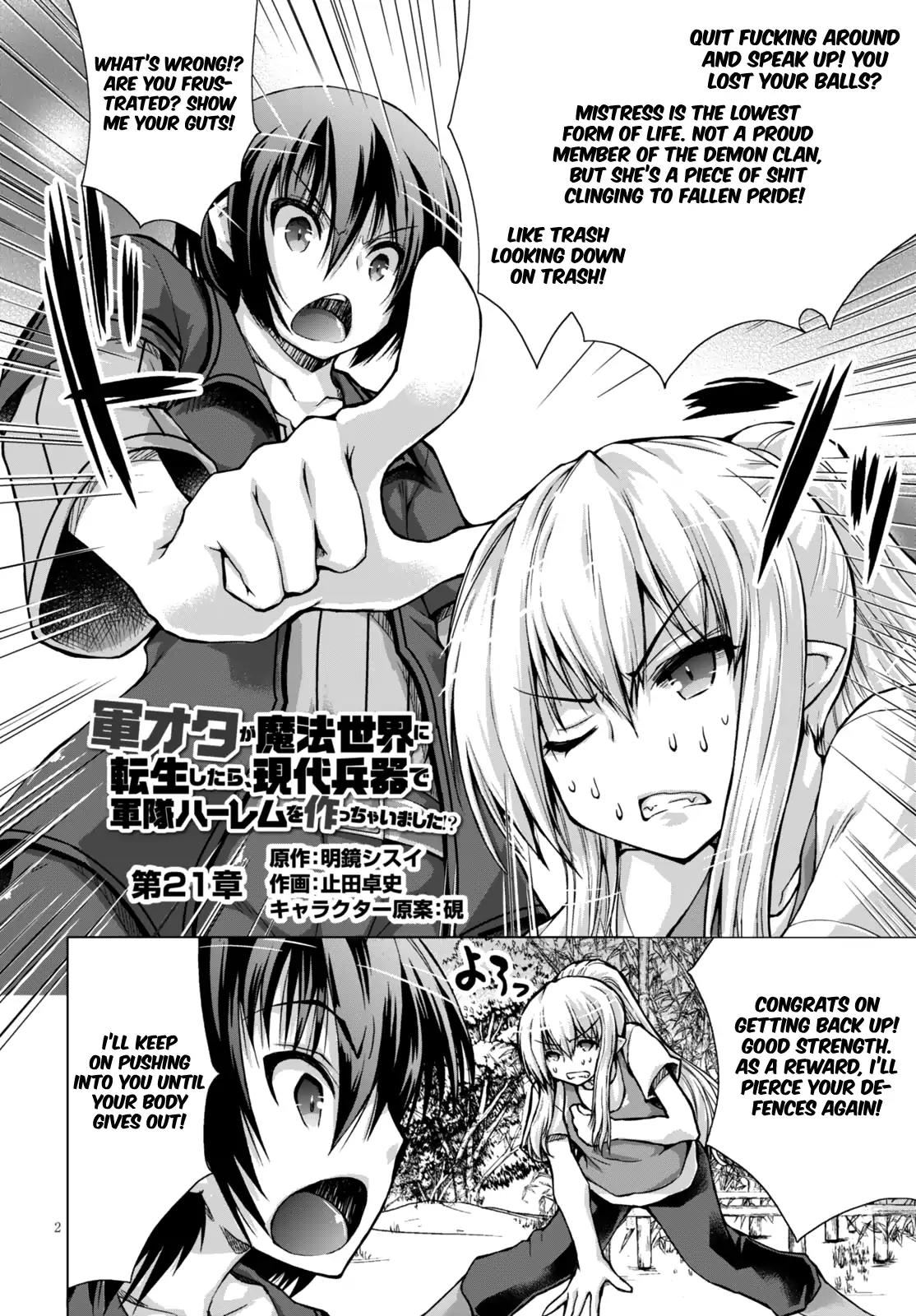 Gunota ga Mahou Sekai ni Tensei Shitara, Gendai Heiki de Guntai Harem o Tsukucchaimashita!? Chapter 21 page 4 - Chapter 21