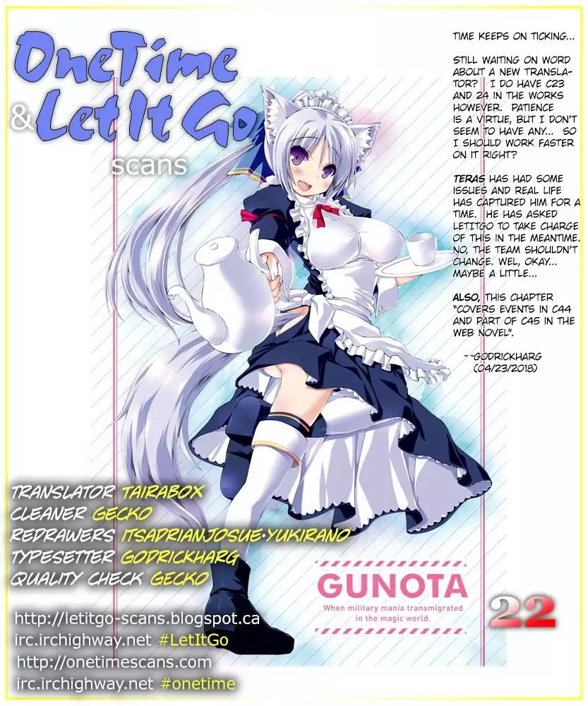 Gunota ga Mahou Sekai ni Tensei Shitara, Gendai Heiki de Guntai Harem o Tsukucchaimashita!? Chapter 22 page 1 - Chapter 22