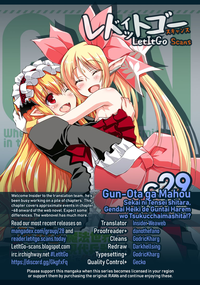 Gunota ga Mahou Sekai ni Tensei Shitara, Gendai Heiki de Guntai Harem o Tsukucchaimashita!? Chapter 29 page 1 - Chapter 29