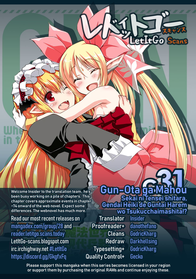 Gunota ga Mahou Sekai ni Tensei Shitara, Gendai Heiki de Guntai Harem o Tsukucchaimashita!? Chapter 31 page 1 - Chapter 31