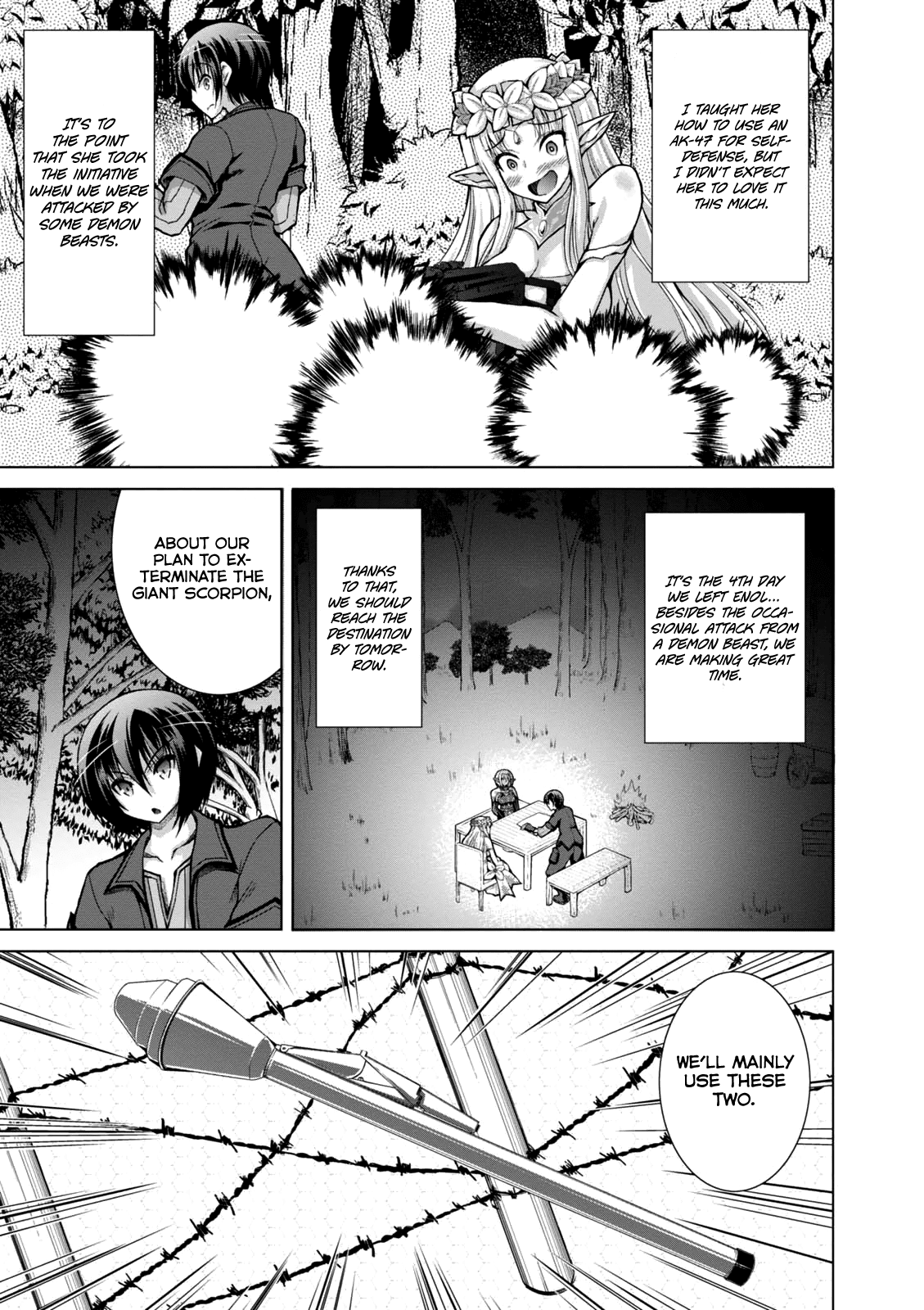 Gunota ga Mahou Sekai ni Tensei Shitara, Gendai Heiki de Guntai Harem o Tsukucchaimashita!? Chapter 31 page 5 - Chapter 31