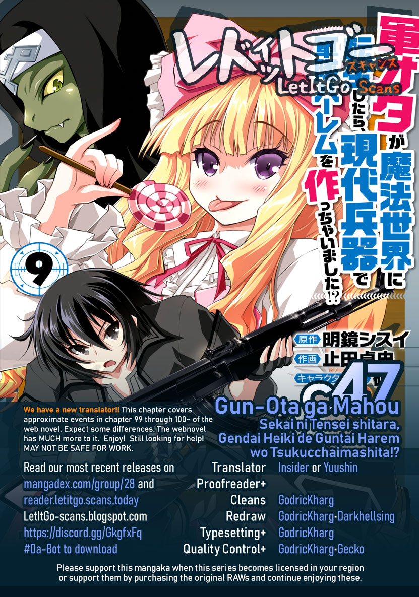 Gunota ga Mahou Sekai ni Tensei Shitara, Gendai Heiki de Guntai Harem o Tsukucchaimashita!? Chapter 47 page 1 - Chapter 47