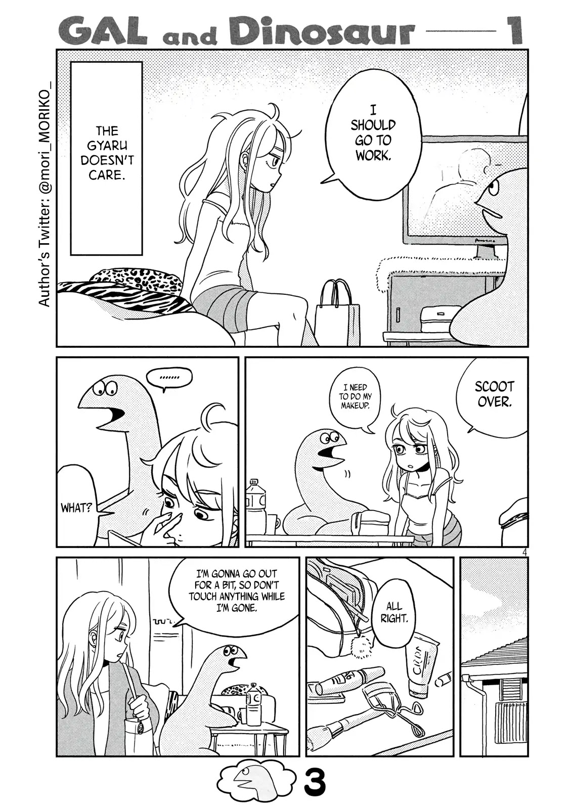 Gyaru and Dinosaur Chapter 1 page 4 - Chapter 1: Nice to Meet You