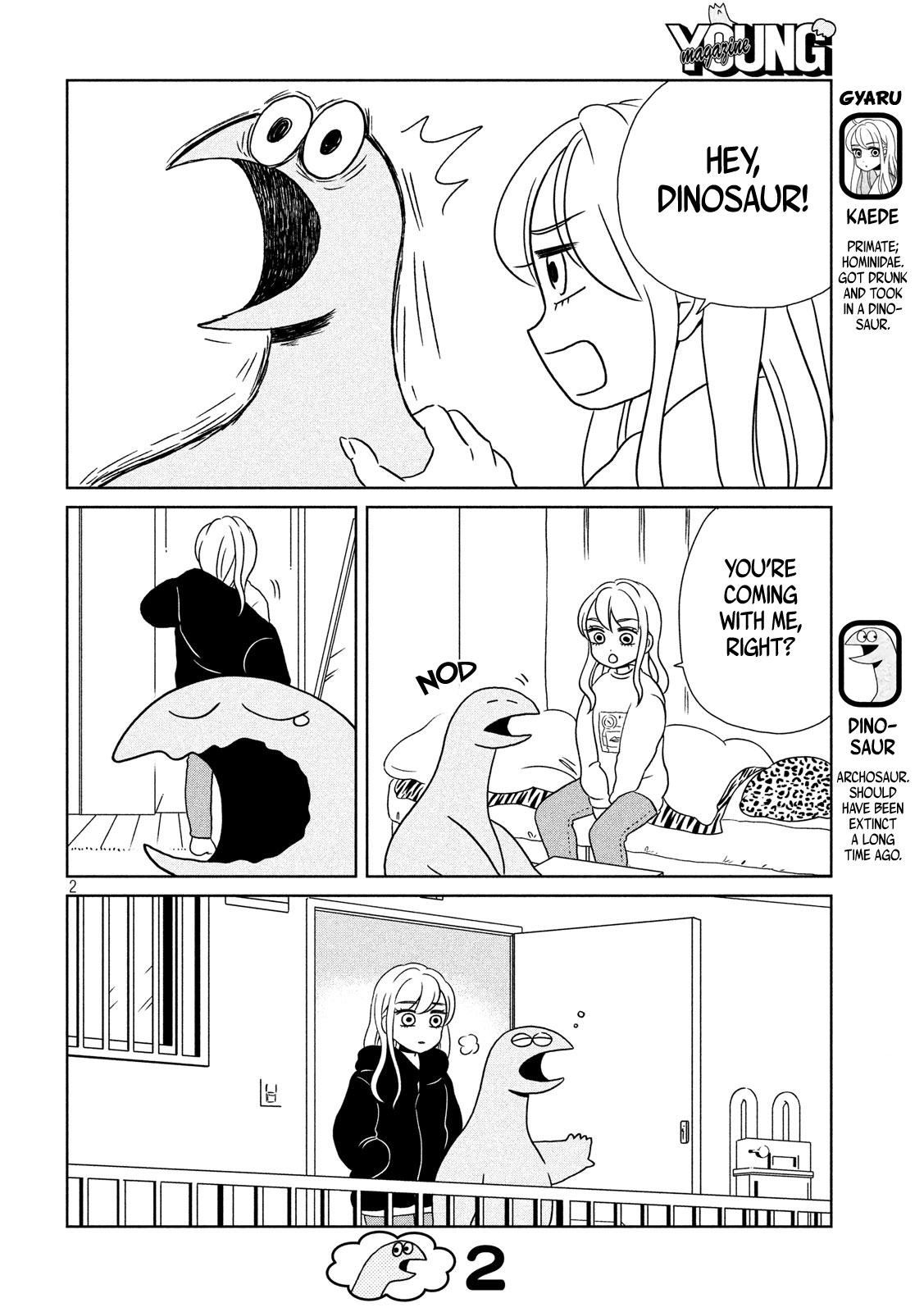 Gyaru and Dinosaur Chapter 12 page 2 - Chapter 12: Sleepy