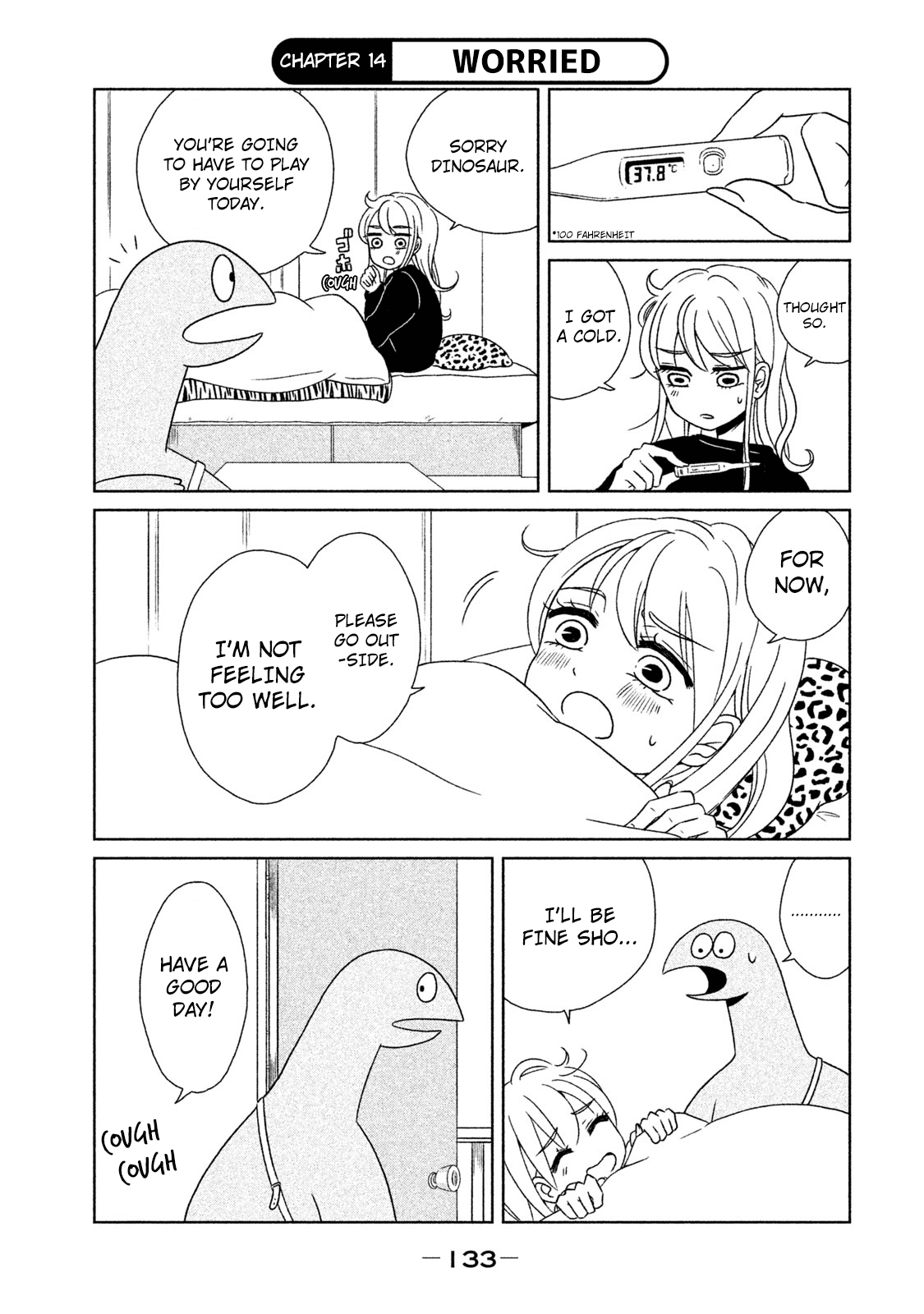 Gyaru and Dinosaur Chapter 14 page 1 - Chapter 14: Worried