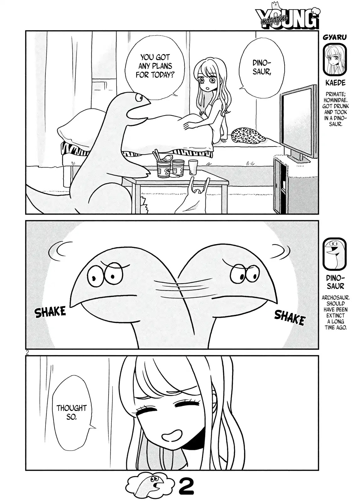 Gyaru and Dinosaur Chapter 2 page 2 - Chapter 2: There's a Cat