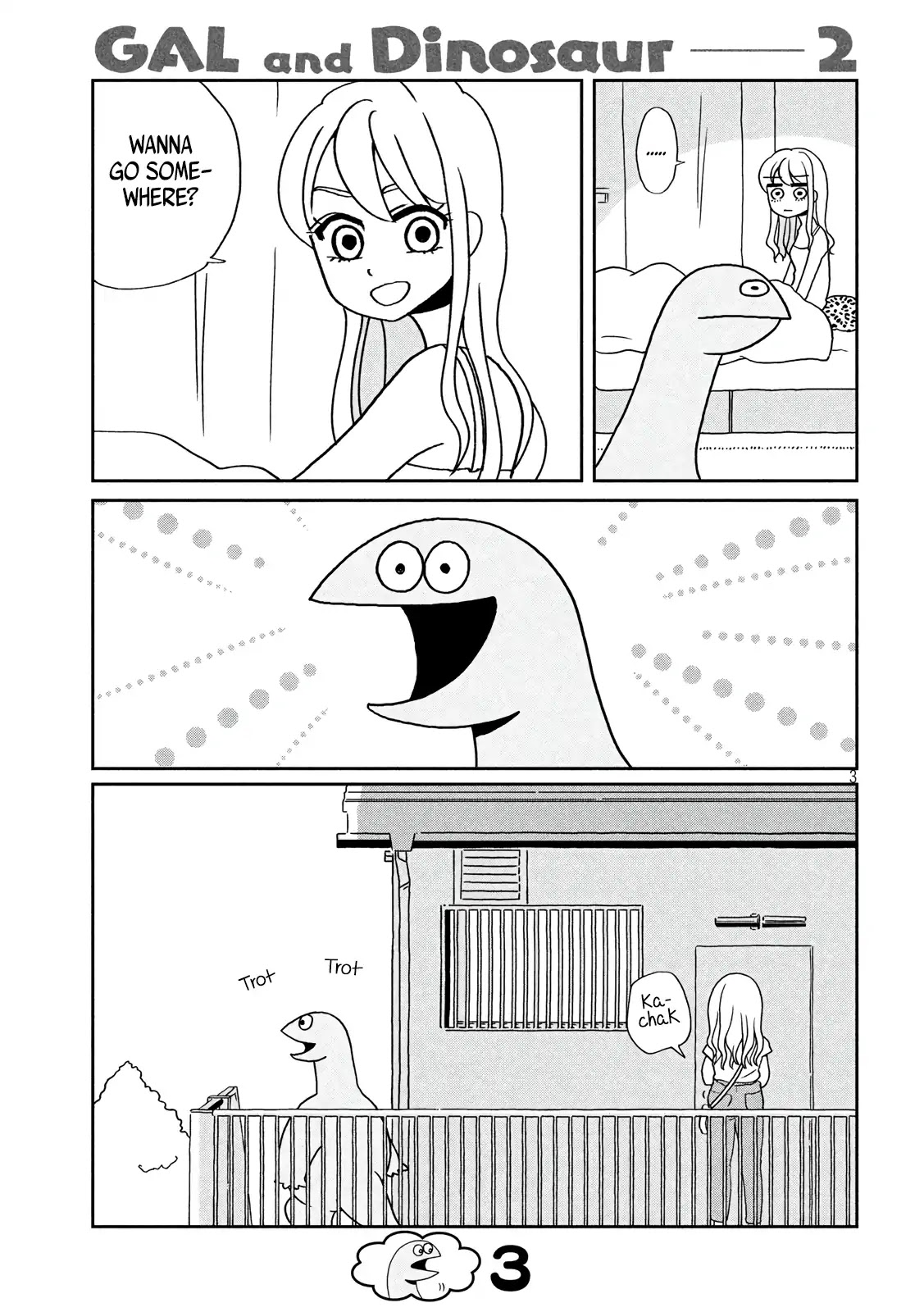 Gyaru and Dinosaur Chapter 2 page 3 - Chapter 2: There's a Cat