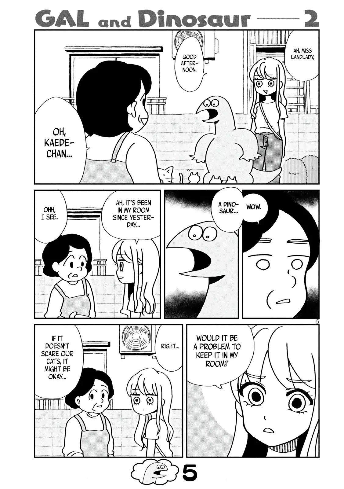 Gyaru and Dinosaur Chapter 2 page 5 - Chapter 2: There's a Cat