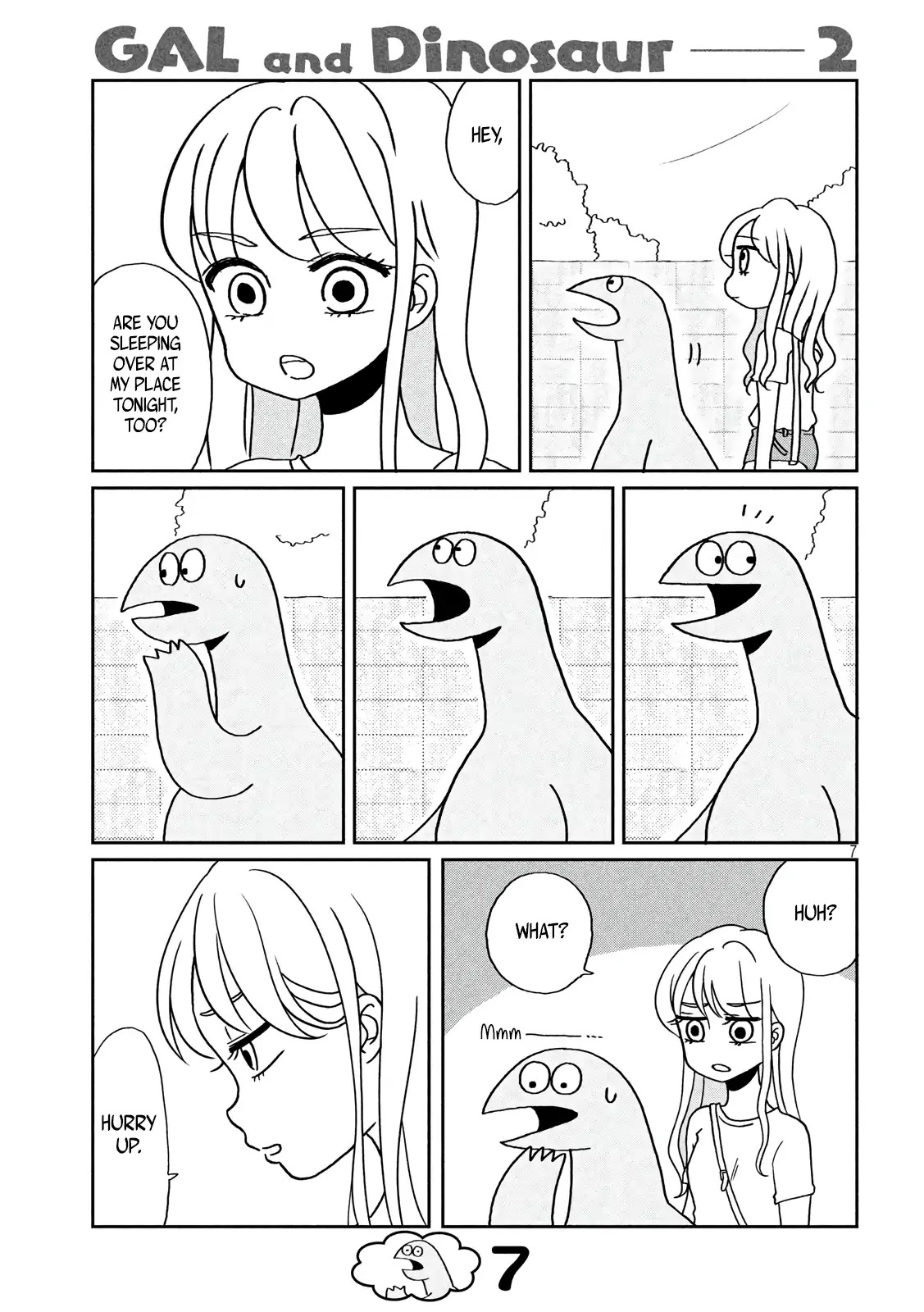 Gyaru and Dinosaur Chapter 2 page 7 - Chapter 2: There's a Cat