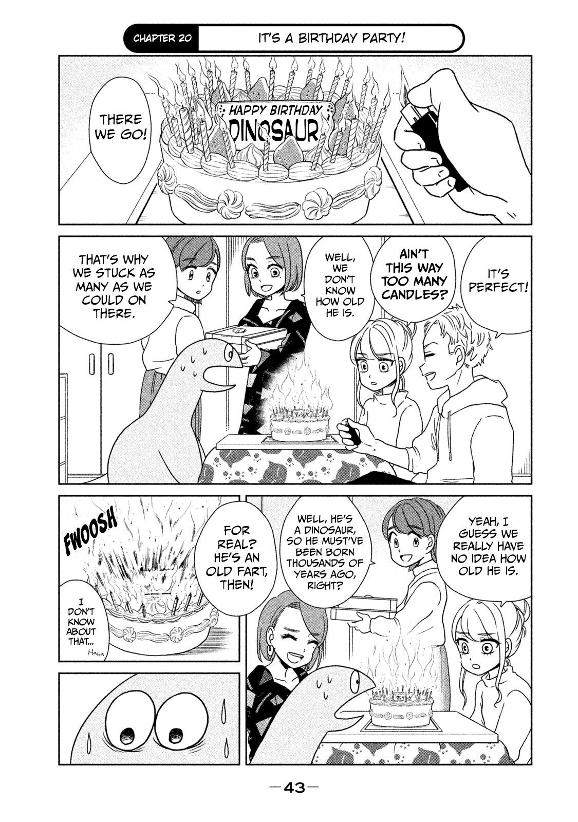 Gyaru and Dinosaur Chapter 20 page 1 - Chapter 20: It's a Birthday Party!