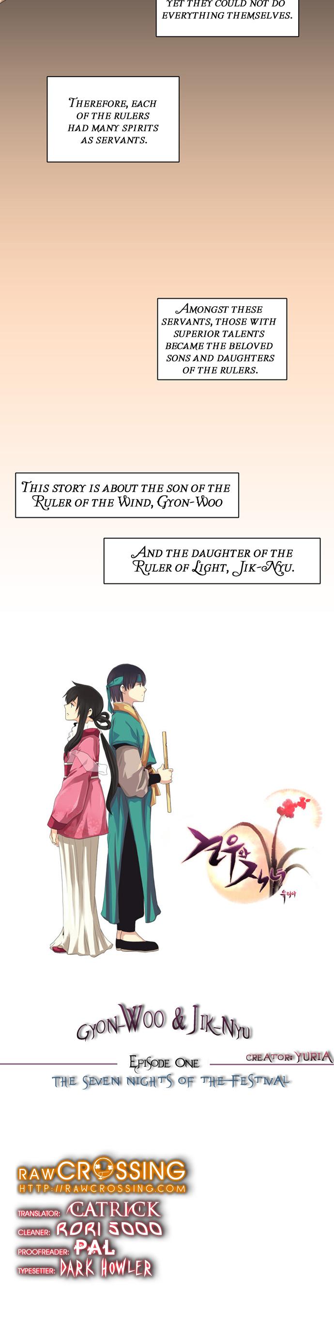 Gyon-Woo & Jik-Nyu Chapter 1 page 3 - Chapter 1: The Seven Nights of the Festival