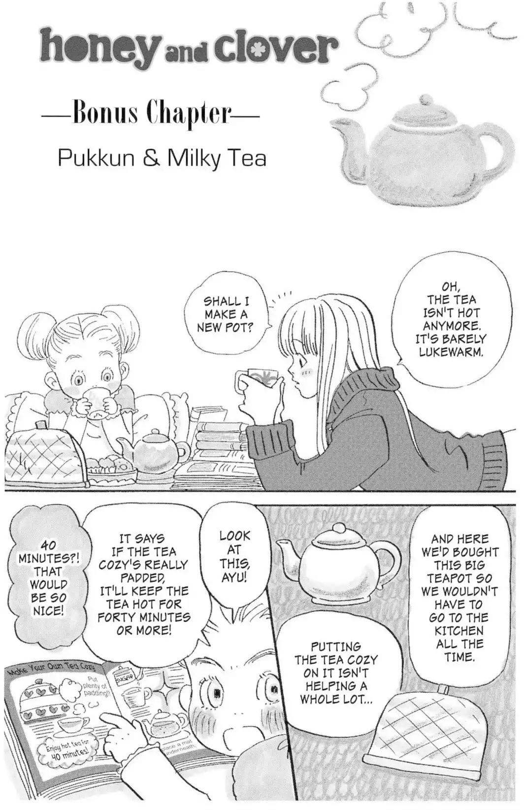 Hachimitsu to Clover Chapter 21.5 page 1 - Vol.3 Bonus Chapter: Pukkun & Milky Tea